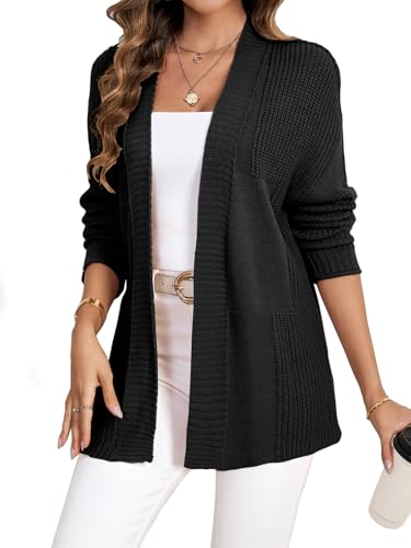 Image of HELYO Women's Cardigans Sweater with Pockets Casual Lightweight Open Front Knit Cardigan Sweaters 363