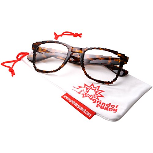 grinderPUNCH Clear Lens 8-Bit Mini Pixel Retro Novelty Gamer Geek Sunglasses2