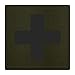Cross Medic Patch - Black on OD Green Backing - 2 x 2 Square