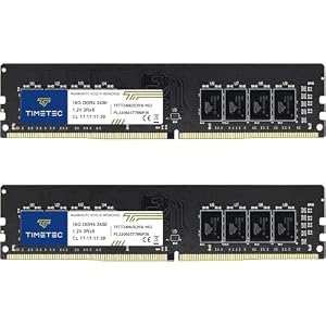 Timetec Premium 32GB KIT(2x16GB) DDR4 2400MHz PC4-19200 Non-ECC Unbuffered 1.2V CL17 2Rx8 Dual Rank 288 Pin UDIMM Desktop PC Computer Memory RAM Upgrade (32GB KIT(2x16GB))