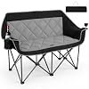 Double Camping Chair,2 Person Camping Chair Oversized Folding Loveseat,Heavy Duty Camping Couch & Outdoor Sofa with Cup Holders,Supports 750LBS