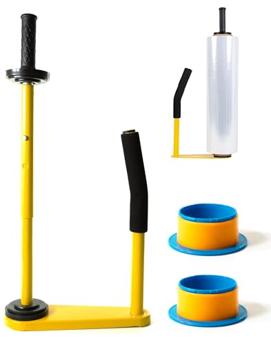 XQUZITE Adjustable Heavy Duty Stretch Film & Plastic Wrap Dispenser – Shrink Wrap Handle for 18