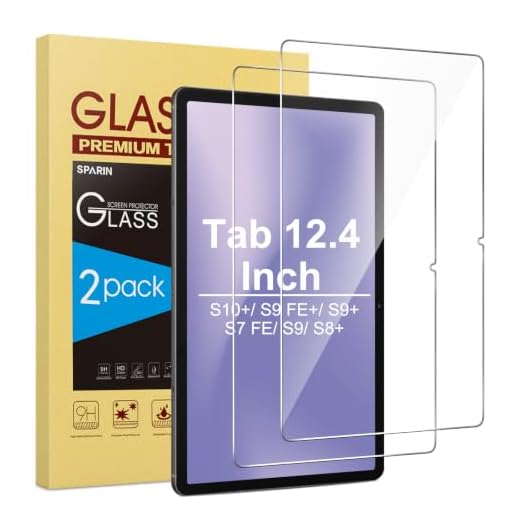 SPARIN Screen Protector for Samsung Galaxy Tab S10 Plus/S9 Plus/S9 FE Plus/S7 FE 5G/S8+ 12.4 Inch, HD Tempered Glass for galaxy Tablet S10+, Anti-Scratch, High Response -2 Pack