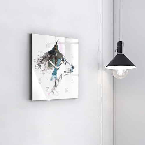 Horloge de qualité supérieure Wallfluent loup mécanique silencieux