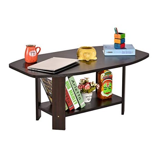 DeckUp Dusun Matte Finish Coffee Table, 39x21.4x16.5-inch (Dark Wenge)