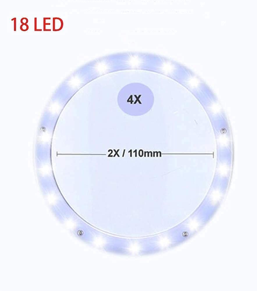 Lupa lupa lupa ze światłem, 2x 4x zacisk biurkowy 2 w 1 lampa powiększająca, czytanie lupa ze stojakiem, światło dzienne jasne światła LED elastyczne gęsia szyja do hobby, rzemiosła, pracy, D