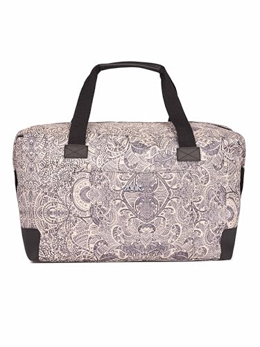 Image of ZOUK Collapsible Duffle Bag for Men and Women | Lightweight Foldable Travel Duffel Bag | Vegan Leather & Handcrafted Fabric | Water-Resistant Lining | 33L Weekend & Short Trip Bag | Colaba Shirin