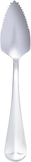 Cucharas de pomelo SERRADO ACAILLADO, CUANTAS DE GRAPORES - Cuchara de kiwi de acero inoxidable de mango largo con borde serrado - Herramienta de cocina de cubiertos de moda para kiwi, postre, cítrico