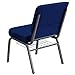 Flash Furniture HERCULES Series 21''W Church Chair in Navy Blue Fabric with Cup Book Rack - Silver Vein Frame