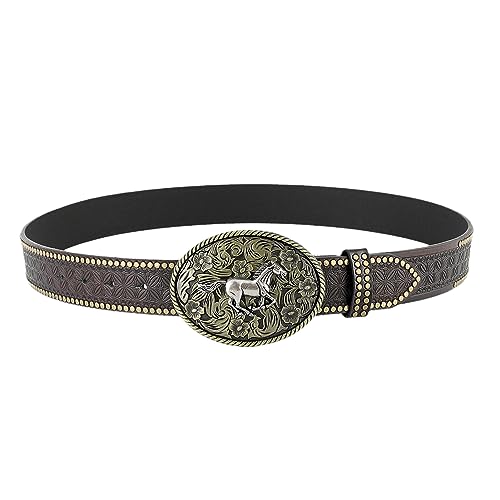 Ceinture large 38 mm en cuir véritable pour look western durable