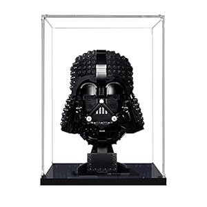 Acrylic Display Case for Lego 75304 Darth Vader Helmet Model Set, Lego Display Case for Venom Helmet 76187,Lego Batman Cowl 76182,Helmet 75277 and 75276 75305 75327 75343(No Model Set Included) Black