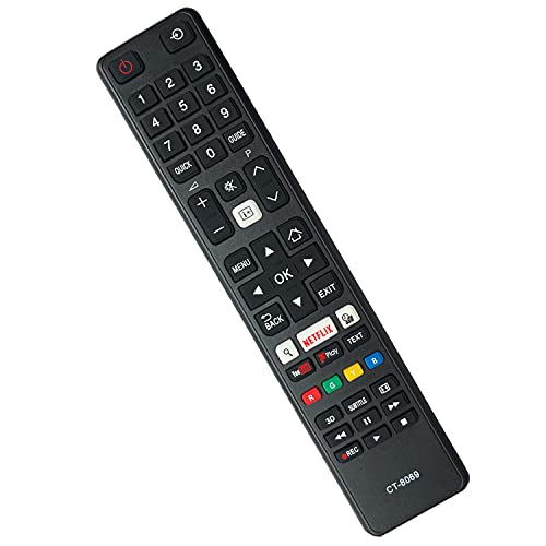 YOUKONG Replacement Toshiba Remote Control CT-8069 for LCD LED 3D Smart TV - No Installation Required for 32D3753DB 32W3753DG 49V6763DB 55L3763DG 55U7763DB