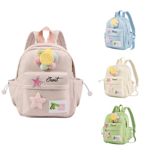 Personalized Toddler Backpack, Custom Name Cute Daycare School Bag for Girls Boys Kids (Style 1)