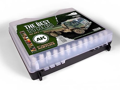 AK Acrylics 3Gen AK11705 Briefcase: Best of 120 Colors for AFV (120x17ml)3