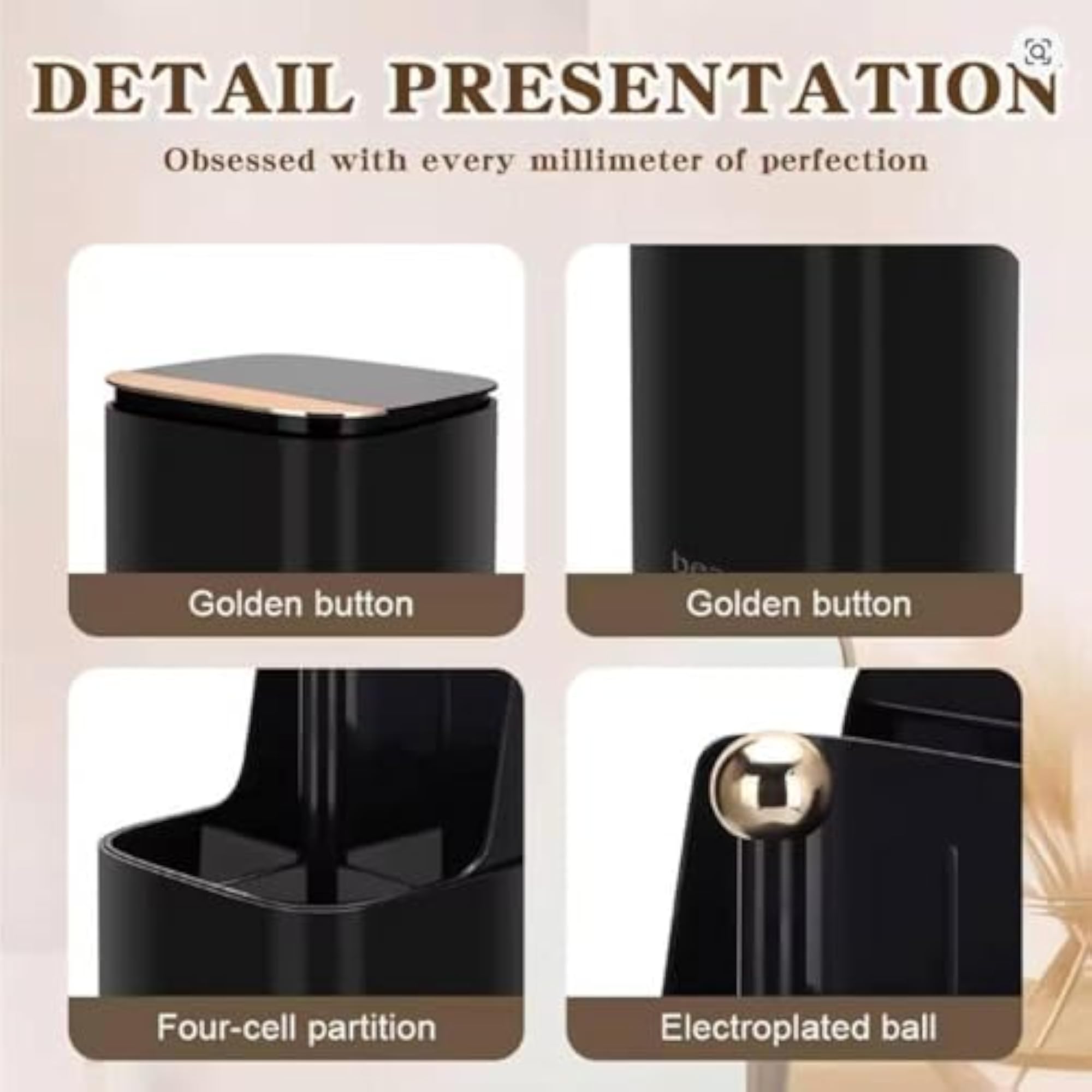 Vanity Table Storage Organizer Brush Container