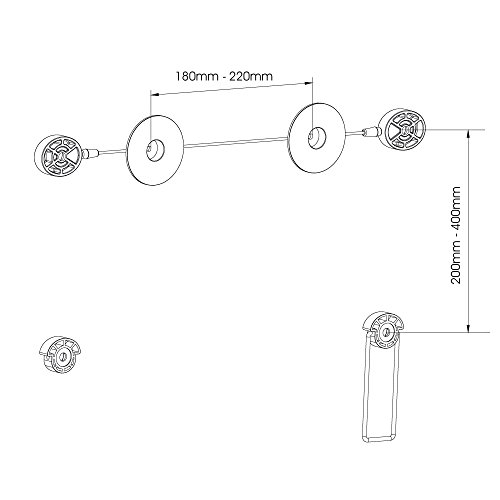 PureMounts WIRE-52 Soporte de pared para TV con 81-140cm (32-55), VESA: 400x400, Distancia de la pared: 14,5mm, carga max: 50kg, negro