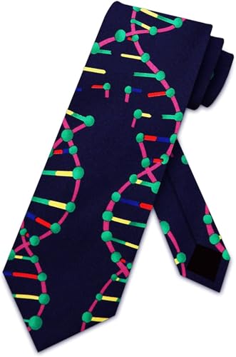 Three Rooker DNA Replicating tie Biology Ties Science Neckties Mens Navy Neck tie