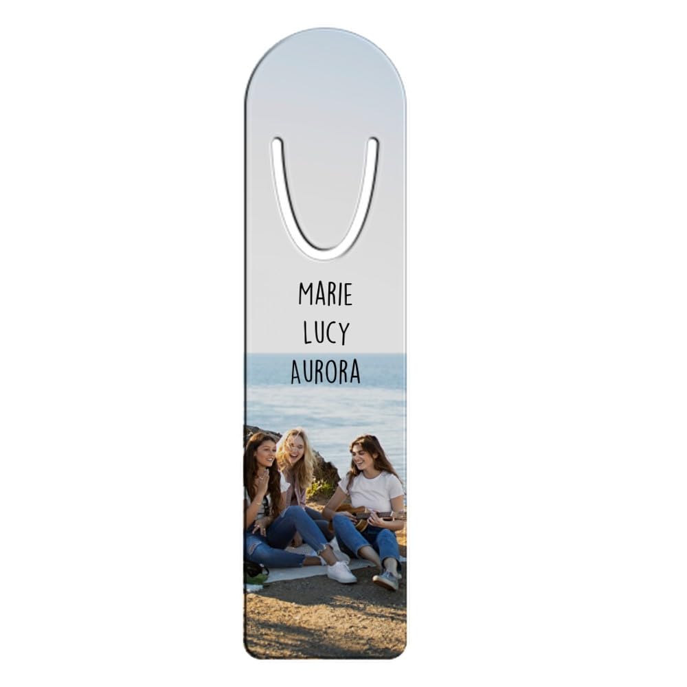 Wanapix | Marcapáginas Personalizado con tus Fotos y Textos favoritos | Regalo único y duradero | Tamaño Perfecto para tus Libros | Personalización a 1 cara (100% personalizado, Aluminio)