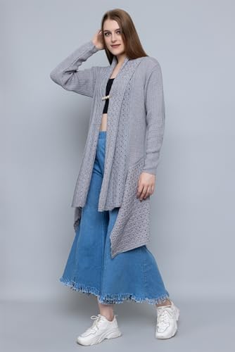 Image of Wear lusso Women's Woolen V-Neck Open Front Shrug Cardigan | Long Sleeve Winter Sweater for Girls & Ladies | Stylish Warm Outerwear in Trendy Colors
