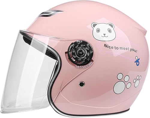 Casco Moto Aperto per Bambini, Casco Scooter omologato ECE con Visiera, Casco Scooter per Ragazzi e Ragazze dai 3 ai 12 Anni B,57-60CM G,57-60CM