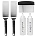 Blackstone Signature Griddle Accessories, Restaurant Grade, 2 Spatulas, 1 Chopper Scraper, 2 Bottles, FREE Recipe Book, 5 Piece Tool Kit for BBQ Grill, great for Flat Top Cooking, Camping and Tailgating