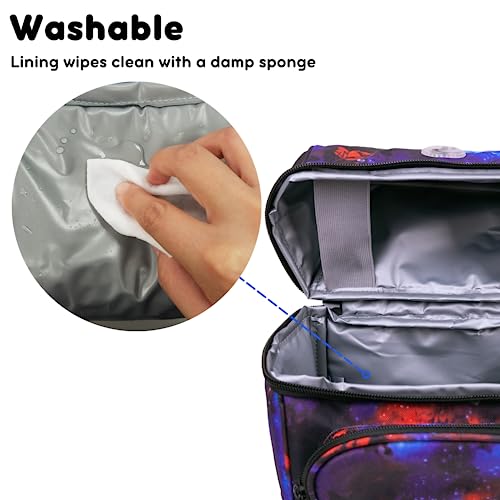 Image of J World Corey Kids Lunch Bag. Insulated Lunch-Box for Boys Girls, Galaxy