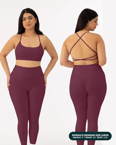 Image of PAVOI ACTIVE Open Back Strappy Yoga Workout Bras for Women - Low Support Criss-Cross Sports Gym Bra Removable Pads - FlexFlow