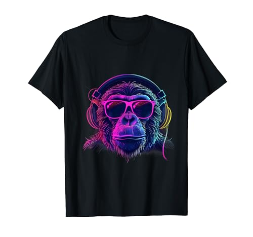 Monkey dj beatmaker techno music casque house music t-shirt