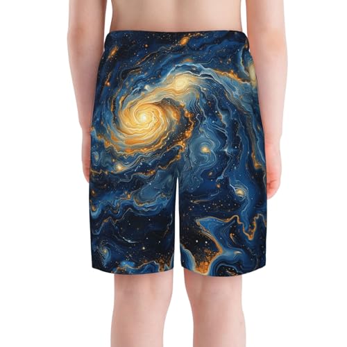 Boys Beach Board Shorts Swim Trunks Quick Dry Swimwear Kids Youth, Starry Night Sky Galaxy Psychedelic4