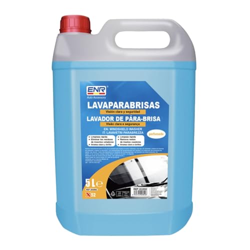Enerfero Líquido Limpiaparabrisas Multiestacional 5L-Liquido Limpiaparabrisas Coche,anticongelante coche -5ºC,Fórmula Limpia Insectos, Suciedad y Grasa (5L)