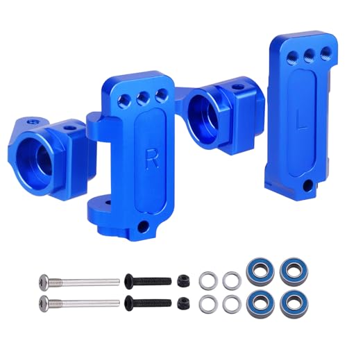 Hobbypark Aluminum Caster Blocks C-Hubs & Steering Blocks Knuckles for Traxxas 1/10 2WD Slash, Rustler, Stampede, Nitro Slash, Replace 3632 3736 (Navy Blue)