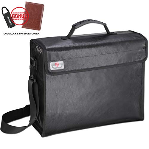 Fireproof Bag,TEROMAS Silicone Coated Double Layers Large (15″ x 12″ x 5″) Fire
