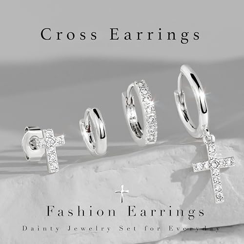 Image of Small Gold Huggie Hoop Earrings Set for Women Men Hypoallergenic 14K Plated Stack Cartilage Earrings, Sterling Silver Multiple Piercing Lightweight Mini Thin Cute Dainty Trendy Jewelry Gifts for Women