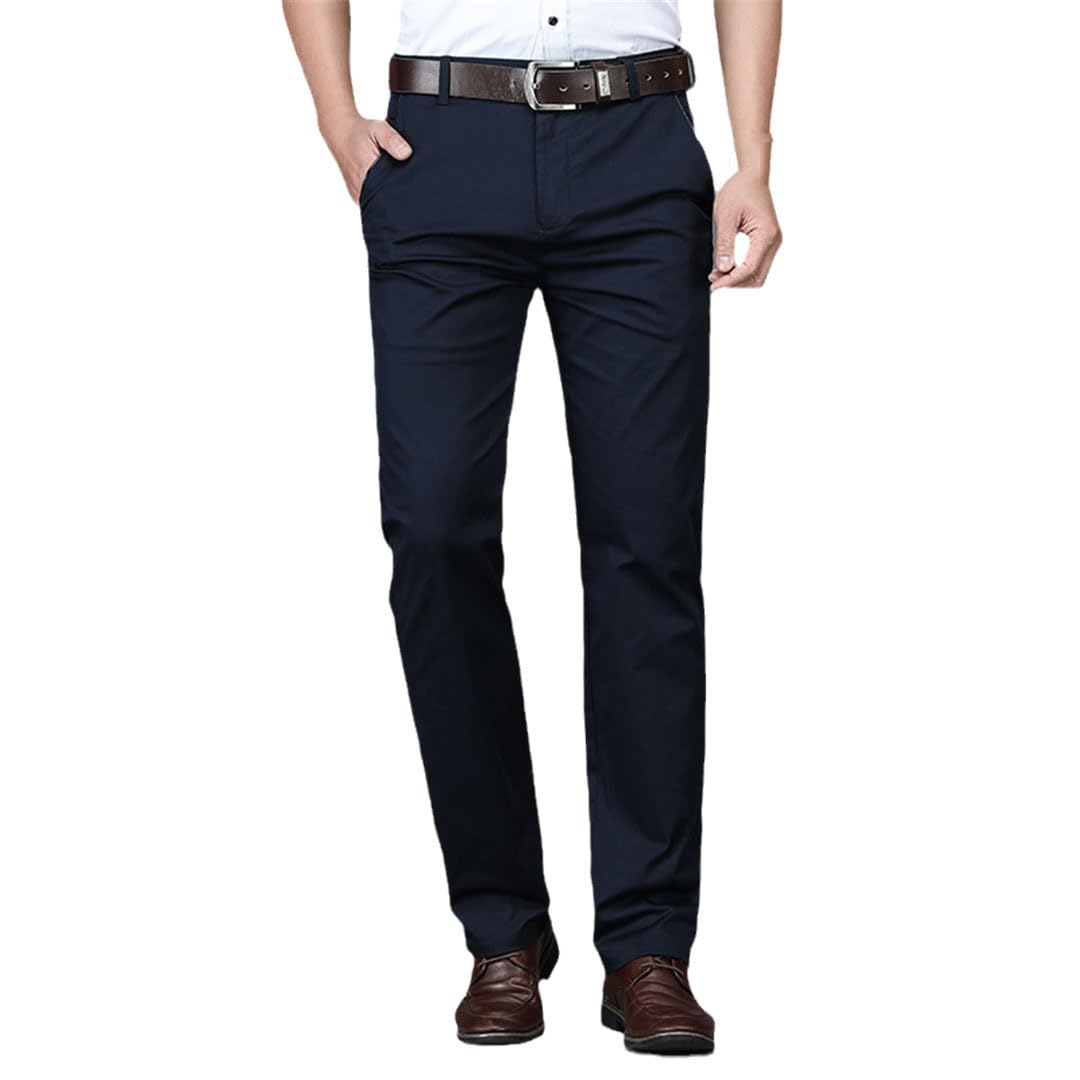 Vogrtcc Pantalones Casuales Delgados De Pierna Recta De Algodón para Hombres Pantalones Elásticos Casuales De Negocios