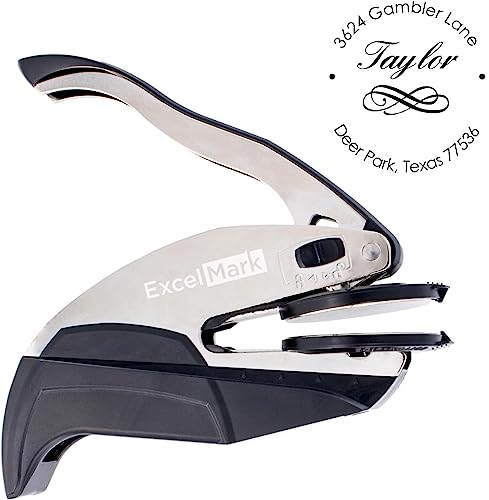 ExcelMark Flourish Name Custom Address Hand Embosser