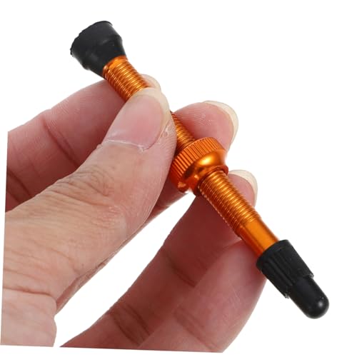 1 Par Tapa de Válvula Ciclismo Francés Aluminio Naranja miniatura 6