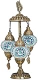 Lampe de table en mosaïque turque marocaine avec 3 ballons. Fabriqué à la main en Turquie.