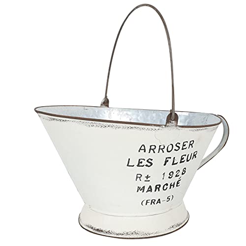 French Country Wall Decor Rustic Flower Bucket Vintage Hanging Flower Pot Galvanized Bucket Flowers Vase Planter For Indoor Outdoor Garden Home Decor Shabby Chic Flower Pot #TOP4