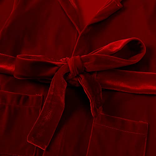 MYGBCPJS Boys Girls Velvet Christmas Hooded Bathrobe Matching Sash Little Kids Ruffle Long Sleeve Xmas Pajamas Pjs Sleepwear4