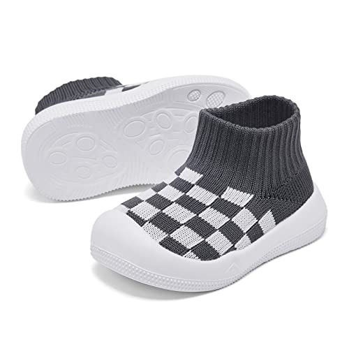 Image of Eashi Baby Boy Girl Non-Skid Indoor Infant Walking Shoes Breathable Warm Elastic Sock Shoes with Memory Sole Protect Toes Outdoor Sneakers
