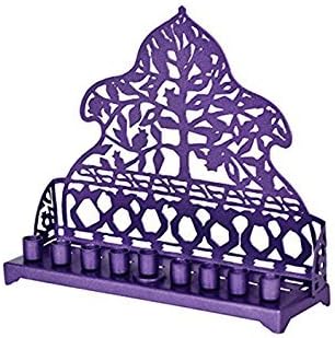 Miniatura 1 de Need Judaica Lior Gluska - Menorá de diseñador artístico, diseño recortado (morado)