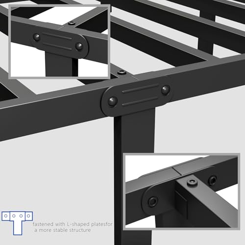 Image of zizin Full Metal Bed Frame with Headboard and Footboard Steel Slat Support | Full Size Platform Bedframe Mattress Foundation, No Boxing Spring Needed, Under Bed Storage Easy Assembly, Black