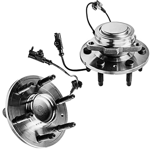 Image of Detroit Axle - 2WD Front Wheel Bearing Hubs Brake Rotors Kit for Chevy | GMC Silverado Sierra Yukon XL Suburban 1500 Avalanche Escalade 12.99 inch Brake Rotors Wheel Hubs Lug Nuts Replacement