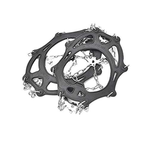Fnfhsa Al Aire Libre Nieve De Hielo De 18 Dientes De Calzado Antideslizante para Equipo Soldadura De Acero Inoxidable Picos Senderismo para Patines De Montaña - Negro Talla L
