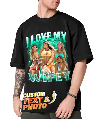 Tehg & Tuhg Custom T Shirts with Picture, Vintage Bootleg Rap Tee, Boyfriend Girlfriend, Unique Gift for Birthday Anniversary