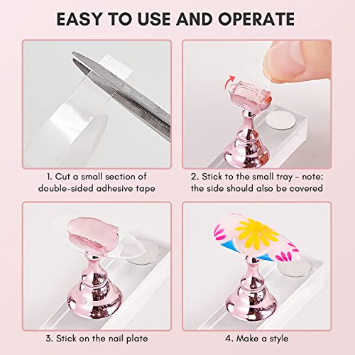 Makartt Nail Stand For Nails Art Display Practice Nail Holder For Painting Nails Stand For False Nail Press On Designs Magnetic Fake Nail Holder With 1M Double-Sided Tape For Home Diy Salon Supplies #TOP5