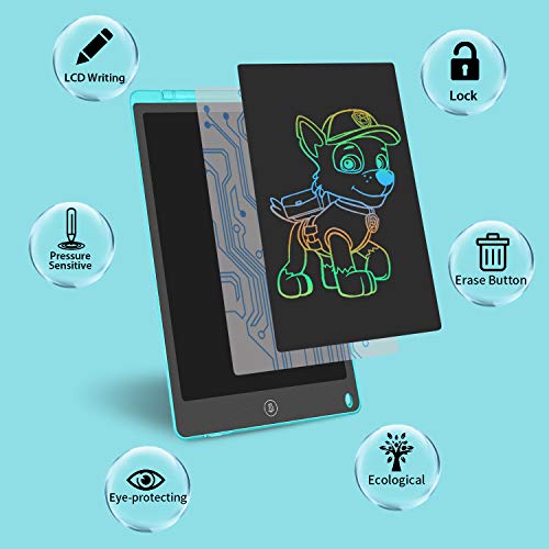 Image of HOMESTEC Writing Board, 12 Inches, Colourful Display, LCD Electronic Painting Board for Children, Display Children's Laptop for Notes /Drawing, Optimal Paper Replacement, Children's Toy from 3 Years