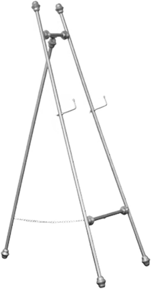 Metal Easel Portable Folding Easel Display Easel Stand for Wedding Sign Poster Photo 120/145cm Tall Lightweight Sturdy (Sliver 145cm)