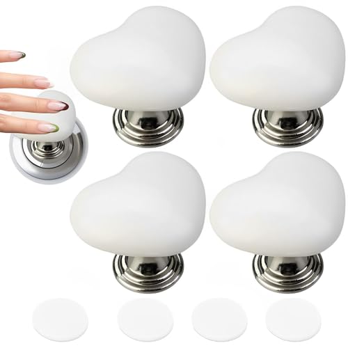 FWUNYVN 4Pcs Toilet Button Press Top Toilet Push Button Flush,Toilet Push Tool for Women Manicures,Multifunctional Handle Helper for Toilet Lid & Tanks Covers Drawer Toilet Tanks Button (White)
