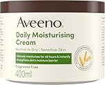 Aveeno Daily Moisturising Cream (1 x 400ml), Fragrance-Free Moisturiser, Long-Lasting 48 Hour Moisturisation, Body Cream with Nourishing Oat and Shea Butter for Healthy Looking Dry & Sensitive Skin